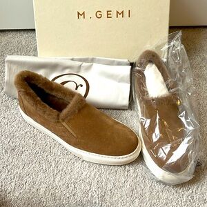 M.Gemi Cerchio Shearling Suede Sneaker BRAND NEW